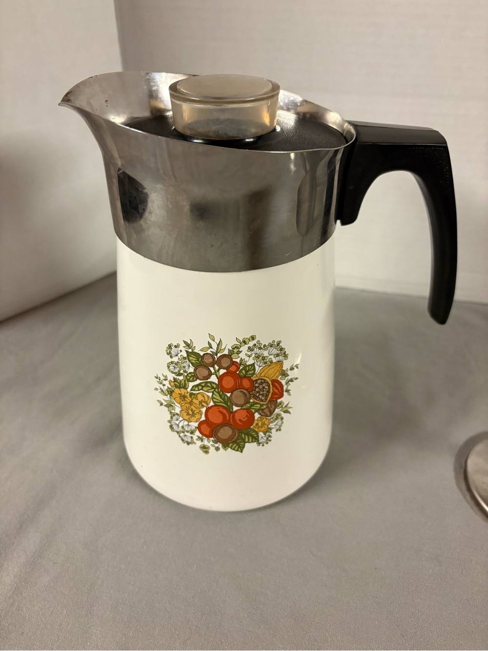 Vintage Corningware Spice of Life Pattern Coffee Percolator Stovetop - Picture 2 of 10